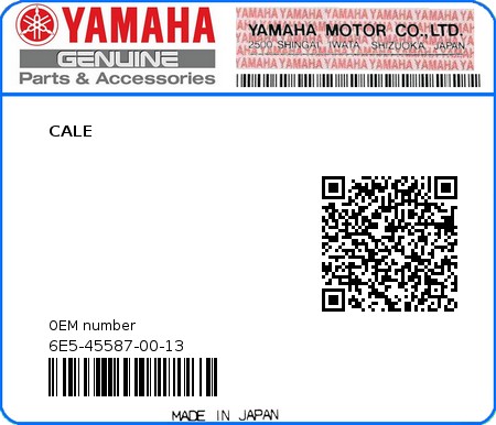 Product image: Yamaha - 6E5-45587-00-13 - CALE 