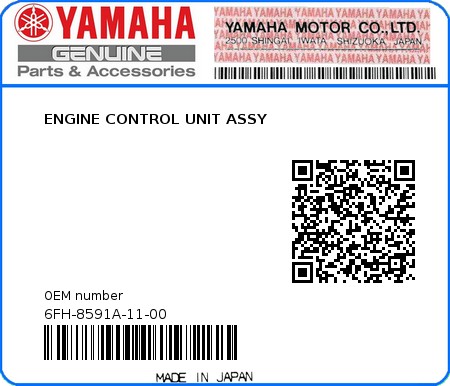 Product image: Yamaha - 6FH-8591A-11-00 - ENGINE CONTROL UNIT ASSY  0