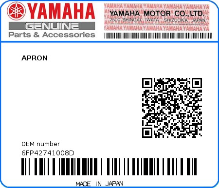 Product image: Yamaha - 6FP42741008D - APRON  0