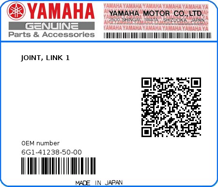 Product image: Yamaha - 6G1-41238-50-00 - JOINT, LINK 1 