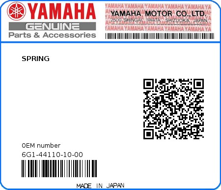 Product image: Yamaha - 6G1-44110-10-00 - SPRING 