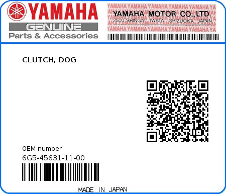 Product image: Yamaha - 6G5-45631-11-00 - CLUTCH, DOG  0