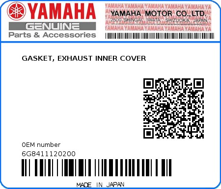 Product image: Yamaha - 6G8411120200 - GASKET, EXHAUST INNER COVER 