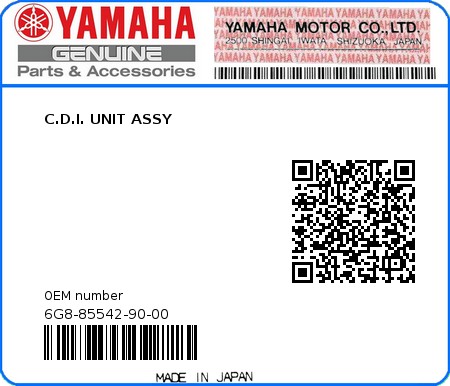 Product image: Yamaha - 6G8-85542-90-00 - C.D.I. UNIT ASSY  0