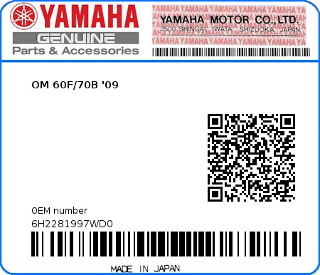 Product image: Yamaha - 6H2281997WD0 - OM 60F/70B '09  0