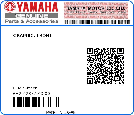 Product image: Yamaha - 6H2-42677-40-00 - GRAPHIC, FRONT 