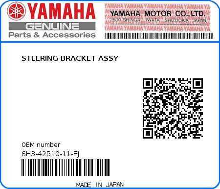 Product image: Yamaha - 6H3-42510-11-EJ - STEERING BRACKET ASSY 