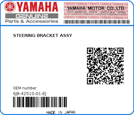 Product image: Yamaha - 6J8-42510-01-EJ - STEERING BRACKET ASSY 