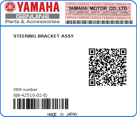 Product image: Yamaha - 6J8-42510-02-EJ - STEERING BRACKET ASSY  0