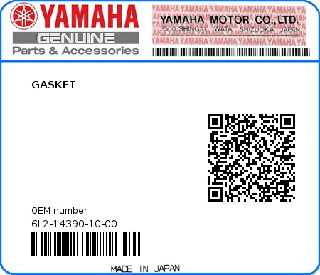 Product image: Yamaha - 6L2-14390-10-00 - GASKET 