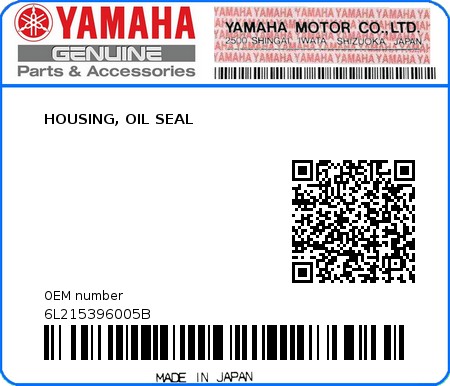 Product image: Yamaha - 6L215396005B - HOUSING, OIL SEAL  0