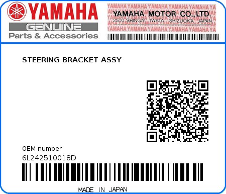 Product image: Yamaha - 6L242510018D - STEERING BRACKET ASSY  0