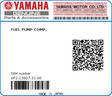 Product image: Yamaha - 6P2-13907-31-00 - FUEL PUMP COMP.  0