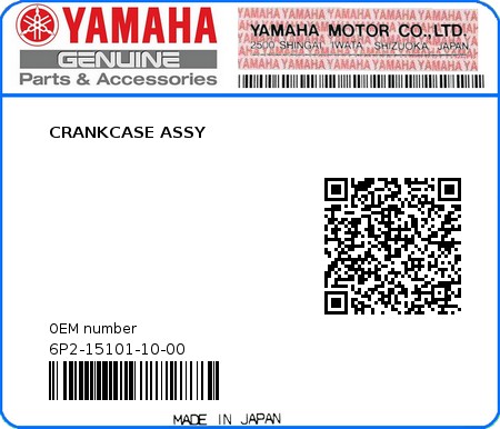 Product image: Yamaha - 6P2-15101-10-00 - CRANKCASE ASSY  0