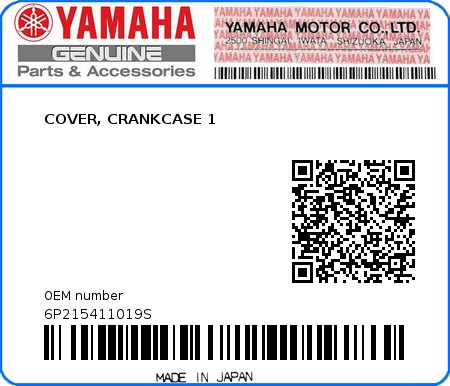 Product image: Yamaha - 6P215411019S - COVER, CRANKCASE 1  0