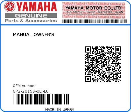 Product image: Yamaha - 6P2-28199-8D-L0 - MANUAL OWNER'S  0