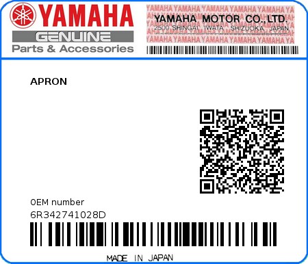 Product image: Yamaha - 6R342741028D - APRON  0