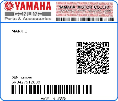 Product image: Yamaha - 6R3427912000 - MARK 1 