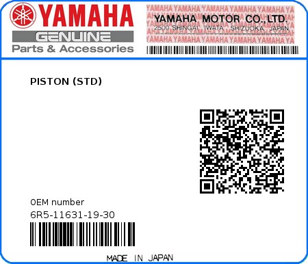 Product image: Yamaha - 6R5-11631-19-30 - PISTON (STD)  0