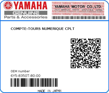 Product image: Yamaha - 6Y5-8350T-80-00 - COMPTE-TOURS NUMERIQUE CPLT 