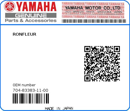 Product image: Yamaha - 704-83383-11-00 - RONFLEUR 