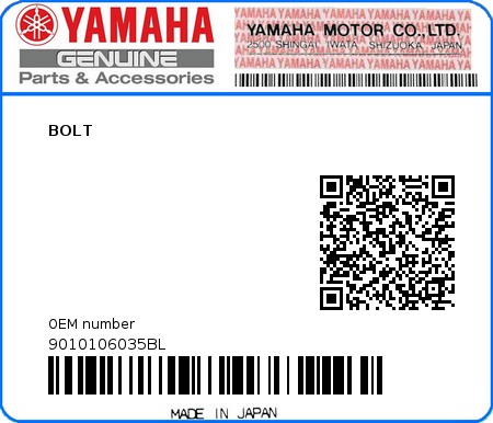 Product image: Yamaha - 9010106035BL - BOLT  