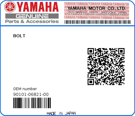 Product image: Yamaha - 90101-06821-00 - BOLT 