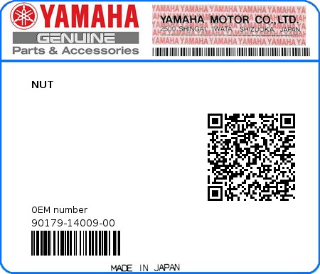 Product image: Yamaha - 90179-14009-00 - NUT  0