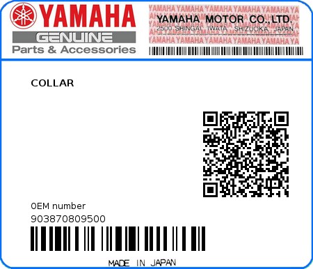 Product image: Yamaha - 903870809500 - COLLAR 