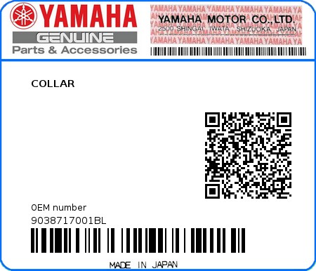 Product image: Yamaha - 9038717001BL - COLLAR   0