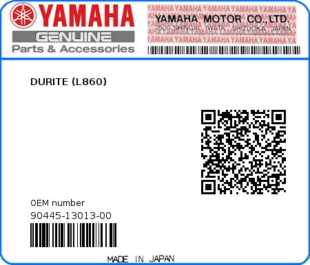 Product image: Yamaha - 90445-13013-00 - DURITE (L860) 