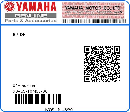 Product image: Yamaha - 90465-10M01-00 - BRIDE 