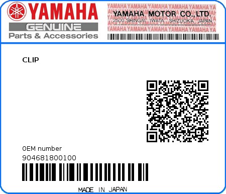 Product image: Yamaha - 904681800100 - CLIP  0