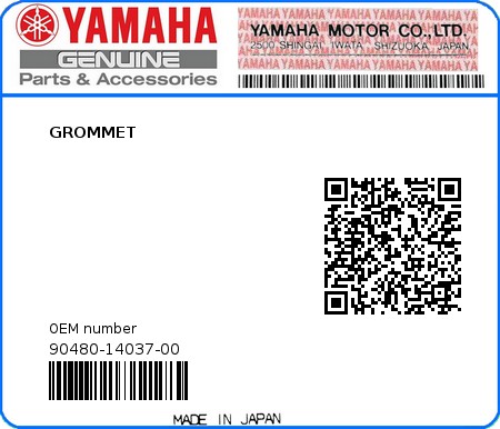 Product image: Yamaha - 90480-14037-00 - GROMMET 