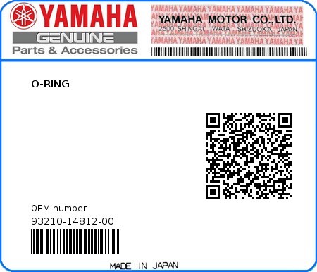 Product image: Yamaha - 93210-14812-00 - O-RING 