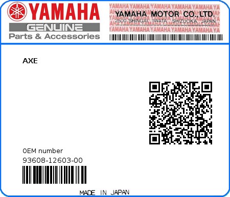 Product image: Yamaha - 93608-12603-00 - AXE 