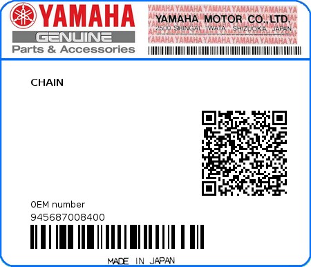 Product image: Yamaha - 945687008400 - CHAIN  0