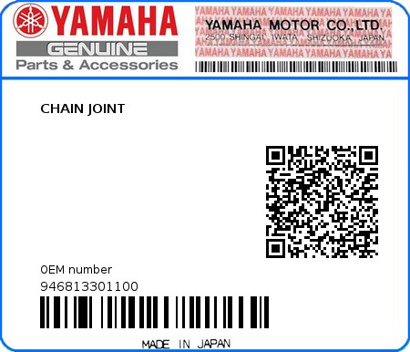 Product image: Yamaha - 946813301100 - CHAIN JOINT 