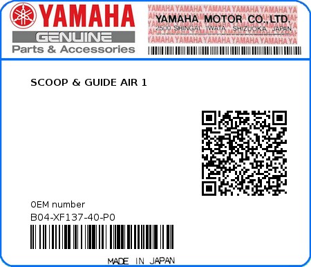 Product image: Yamaha - B04-XF137-40-P0 - SCOOP & GUIDE AIR 1 