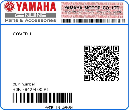 Product image: Yamaha - B0R-F842M-00-P1 - COVER 1 