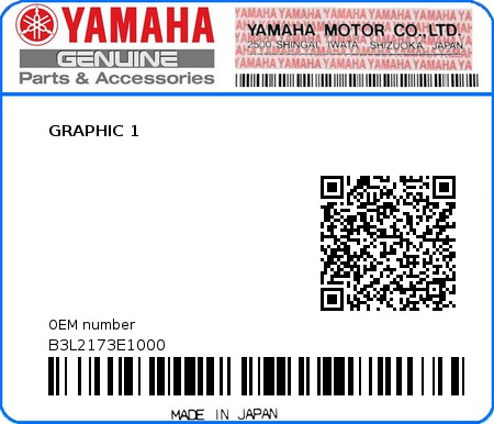 Product image: Yamaha - B3L2173E1000 - GRAPHIC 1 