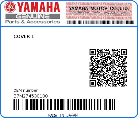 Product image: Yamaha - B7M274530100 - COVER 1 