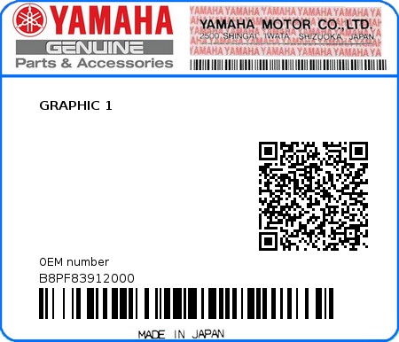 Product image: Yamaha - B8PF83912000 - GRAPHIC 1 