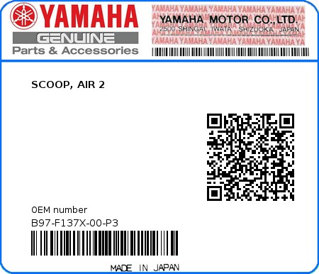 Product image: Yamaha - B97-F137X-00-P3 - SCOOP, AIR 2 