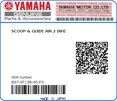 Product image: Yamaha - B97-XF13B-40-P3 - SCOOP & GUIDE AIR 2 (RH) 