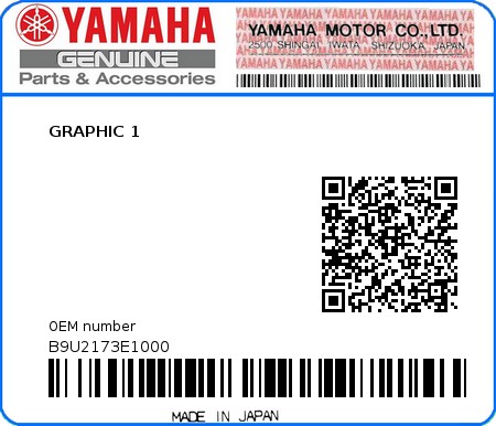 Product image: Yamaha - B9U2173E1000 - GRAPHIC 1 