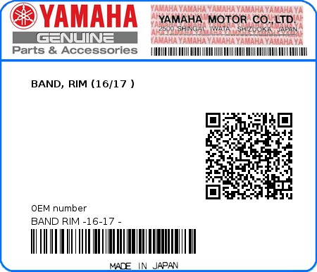 Product image: Yamaha - BAND RIM -16-17 - - BAND, RIM (16/17 )  0