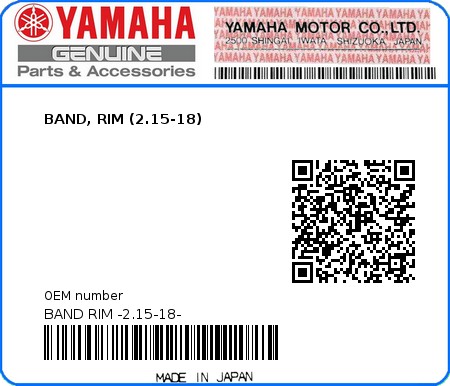 Product image: Yamaha - BAND RIM -2.15-18- - BAND, RIM (2.15-18)  0