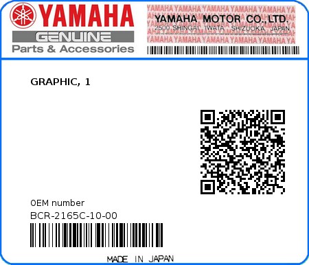 Product image: Yamaha - BCR-2165C-10-00 - GRAPHIC, 1 