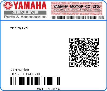 Product image: Yamaha - BCS-F8199-E0-00 - tricity125 